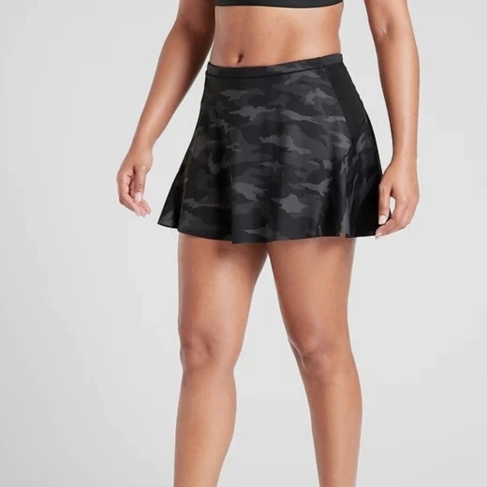 Athleta Black Camouflage Mini Skirt